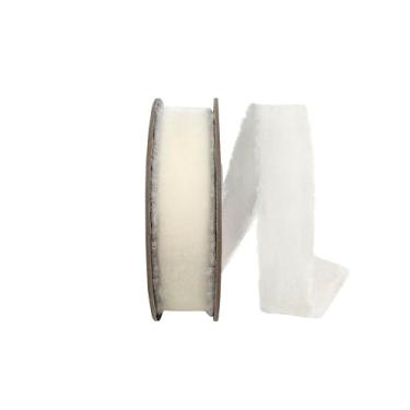 Imagem de Reliant Ribbon Fita de veludo com borda desgastada Dutchess, marfim