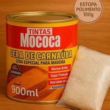 Imagem de Kit Cera Carnaúba Mococa Incolor 900ml + Estopa Polimento 100g