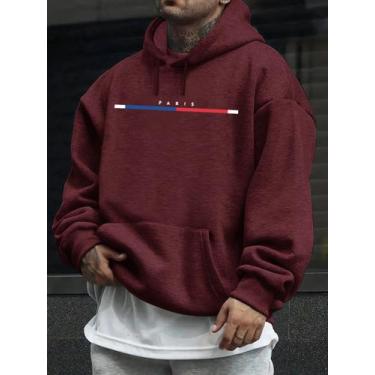 Imagem de Moletom Masculino Blusao Estampada Basico Paris Academia Top - Qualida