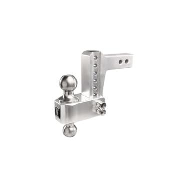 Imagem de BulletProof Hitches - Engate de reboque de alumínio de 5 cm (classificação de 6,4 kg) - Engate ajustável com queda/elevação de 10 cm e esfera dupla de aço inoxidável de 5 cm e 2-5/40.6 cm - Engate de