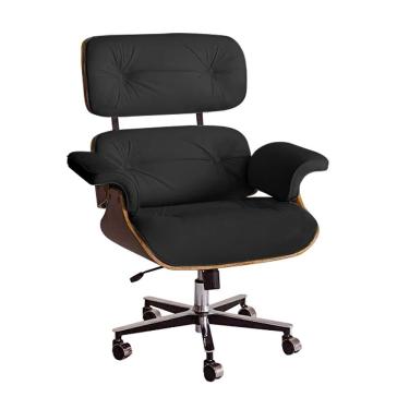 Imagem de Poltrona Charles Eames Office Exec Couro Sintético Preto Cor Preto
