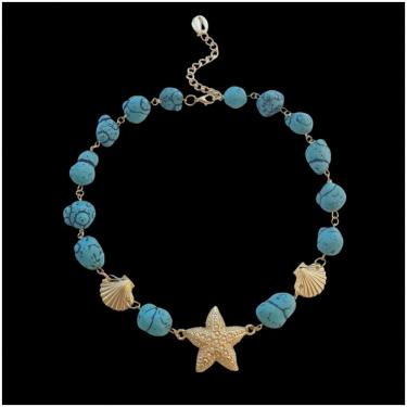 Imagem de Colar Estrela E Concha Douradas.