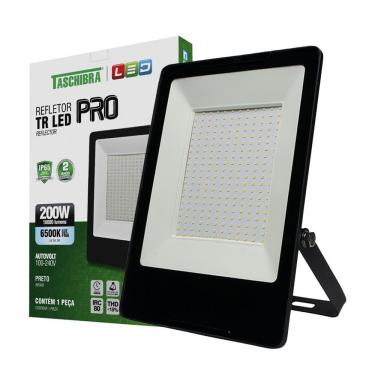 Imagem de Refletor Taschibra Tr Led Profissional 200W Luz Branco Fria 6500K Preto Bivolt