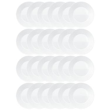 Imagem de Conjunto De Pratos De Sobremesa Duralex Saturno Em Vidro 19 Cm 24 Peças Branco