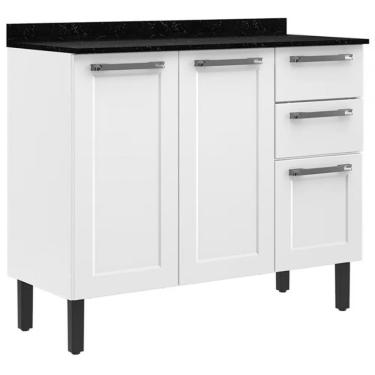 Imagem de Balcão Triplo Itatiaia Florença Com 3 Portas 2 Gavetas 2 Prateleiras Branco