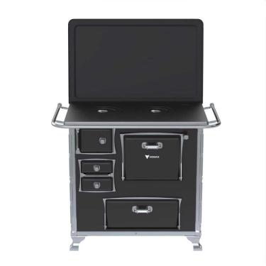 Imagem de Fogão A Lenha N° 01 Gii Preto Gab. Chapa Ferro Fundido Saída Direita C- Tampa - Venax