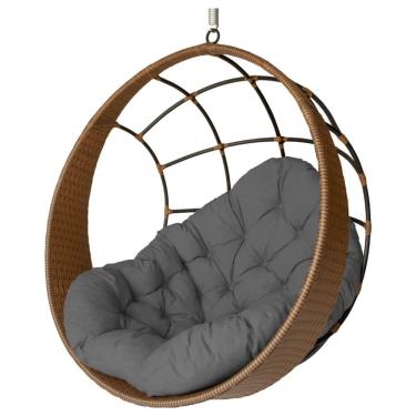 Imagem de Cadeira Balanço Ninho Suspenso De Fibra Almofada Impermeável Argila/cinza