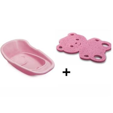 Imagem de Kit Banheira Bebê Infantil Simples 20l e Assento para Banho Adoleta Ro