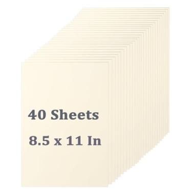 Imagem de Cartolina creme, 40 folhas, 21 x 28 cm, cartão grosso para menus, convites, casamento, confecção de cartões faça você mesmo, impressão estacionária