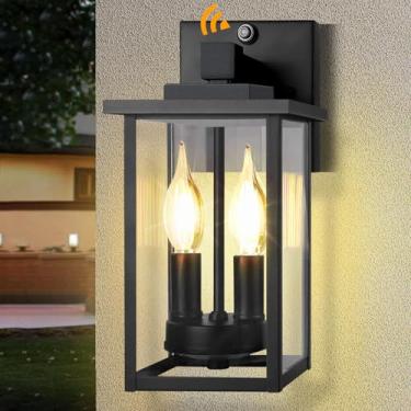 Imagem de tjjsllhbe Luminárias De Parede Externas Com 2 Luzes, Do Crepúsculo Ao Amanhecer, À Prova D'Água Vidro Inquebrável, Arandelas Metal Ferrugem Para Varanda, Garagem E Casa