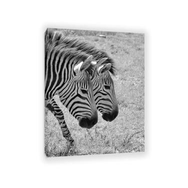 Imagem de SDYJ6GSW Imagens de animais preto e branco para decoração de parede Duas cabeças de cavalo pretas zebra hartmann impressão de cavalo imagem de cavalo pintura de arte de parede zebra decoração de