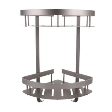 Imagem de Organizador de Prateleira de Chuveiro, Chuveiro de Canto Caddy de 2 Camada Montada na Parede Organizador de de Shampoo de Shampoo de Suporte, Caddies de