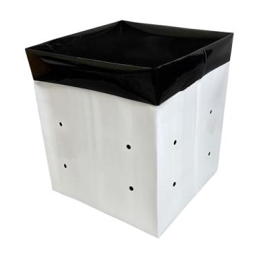 Imagem de A.A Sacos de cultivo de 10 galões preto e branco sacos de berçário de poliéster para plantas, cultivo de árvores, estufa (pacote com 25)