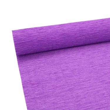 Imagem de ODETOJOY Rolo De Papel Crepom Premium 70G Para Fazer Flores, Branco, Verde, Rosa, Serpentina, 25 Cm Largura, 2,4 M Comprimento (Violeta)