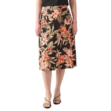 Imagem de Kasper Saia midi feminina de jérsei mate com estampa floral, Preto Multi, P