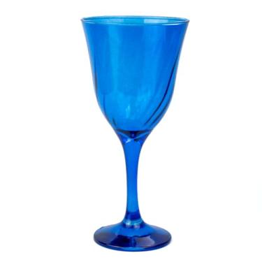 Imagem de META ATACADO, Taça Vinho Lírio Cor Azul Super Luxo 330 ml - Vidro