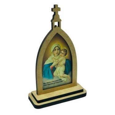 Imagem de Capela capelinha mãe rainha madeira 18 cm - FORNECEDOR 3