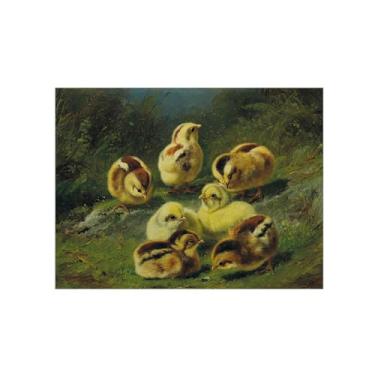 Imagem de Animais Pinturas Famosas Arte Parede-Fotos Lona para Sala de Estar-Chicks-Pôster e Imprimir Decoração 60x80cm24x31in Sem Moldura