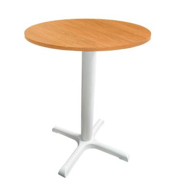 Imagem de Mesa ômega Ferro Branco 74 Cm (alt) Base Em X Tampo Mdp Redondo Samba 70 Cm (larg) X 2,50 Cm (alt)