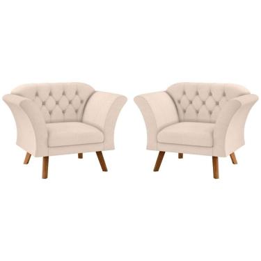 Imagem de Conjunto Poltrona Decorativa Roseira Linha Bege