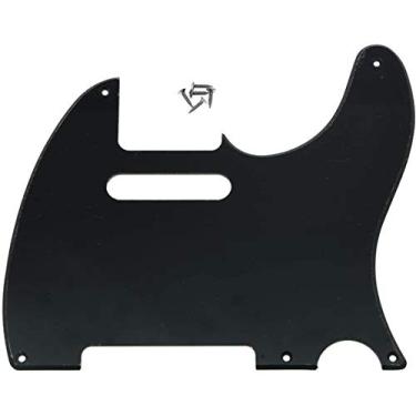 Imagem de Dopro 5 furos vintage Tele Guitar Pickguard placa para USA/Mexican FD Telecaster preto brilhante 1 camada