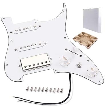 Imagem de Ogdni Pickguard Strat pré-cabeado com conjunto de captador SSH, captadores Humbucker de bobina única Alnico V de alta saída carregados com 3 camadas, peças de reposição para guitarra elétrica