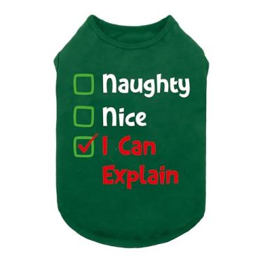 Imagem de Fitwarm Camiseta Naughty or Nice Christmas Doggy, roupa de Natal para cães pequenos, meninos e meninas, camiseta divertida para cães, roupa para animais de estimação, verde, vermelho, branco, PP