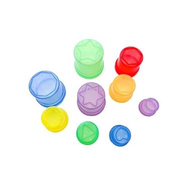 Imagem de EUKVYQPX Montessori Nesting Toy Copos Translúcidos, Empilhamento de Brinquedos Copos de nidificação Educacional ou Habilidades Motoras Classificação