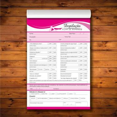 Imagem de Ficha Anamnese para Depilação CheckList Cliente Bloco 100 Fl - Sonar