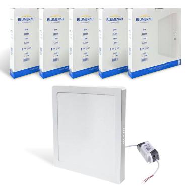 Imagem de 5x Painel Led Plafon Quadrado Sobrepor 24w Luz Neutra 4100K
