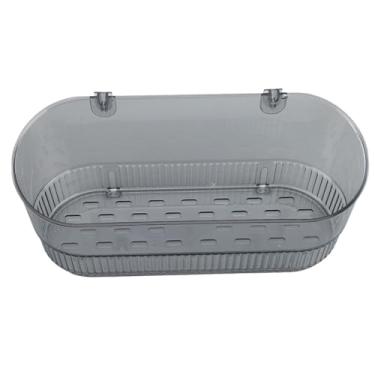 Imagem de Generic Suporte de Armazenamento de Copo de Sucção, Drenagem Multifuncional Eficiente de Copo de Sucção de Plástico para Produtos de Higiene Pessoal (Cinza transparente)