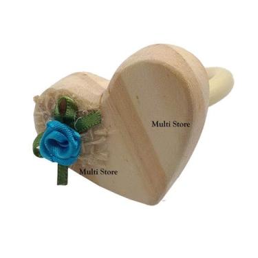 Imagem de KIT 06 Argola Porta Guardanapo Anel Coração Azul Dia das Mães  Mesa Po