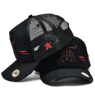 Imagem de Boné Trucker Telinha Atrevidu's Country Preto/Vermelho, Preto, Vermelh