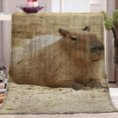 Imagem de Cobertor Ponderado Adulto 150x200 Capivara Cáqui Cobertores De Flanela Cobertor Personalizado Aplicar Na Cama Lance Acessórios De Quarto Mantas Para Sofás Grandes Meninos Meninas A, 150x200