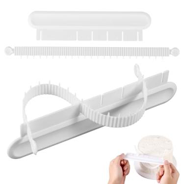 Imagem de lasuroa 3 Conjuntos Régua Arco Bolo Fondant, Escala Graduada Bolo Flip Ferramenta Moldura Plástico Ferramenta Ajustável Decoração Bolos Auxílio Medição Confeitaria Renda Redonda para Confeitaria
