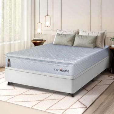 Imagem de Conjunto Box Baú Branco Luanda Branco Espuma D28 Casal 138x188x69 - King House