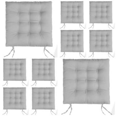 Imagem de Kit Com 10 Almofadas Para Cadeiras Assento Futon De Cadeira 40x40 Cm(Cinza Claro)