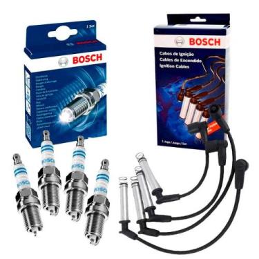 Imagem de Kit Vela e Cabo Vela Ignição Saveiro 1.6 1.8 2.0 96 a 2003 - Bosch