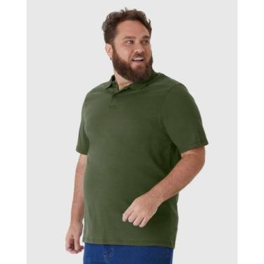 Imagem de Camisa Polo Malha Malwee Masculina Plus Size Ref. 87849, Verde 5, G5