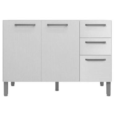 Imagem de Balcão De Pia Mad Versalhes 120 Cm Branco Supremo - Kits Paraná - Kit'