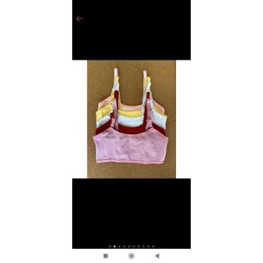 Imagem de kit com 05 Top infanto juvenil sem bojo, dia a dia em cotton com alça 