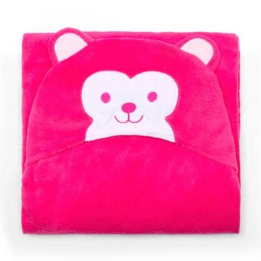 Imagem de Manta Com Capuz Buettner Microfibra Infantil Sheep 90cmx90cm Rosa Escuro