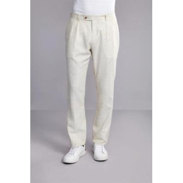 Imagem de Calça Alfaiataria Linen Blend Slim Fit - Bege Areia - HIGHSTIL, Bege a