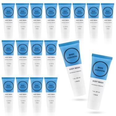 Imagem de RSQAZQ 30 peças de sabonete líquido corporal tamanho viagem, embalado individualmente, 28,3 g, mini gel de banho – artigos de higiene de limpeza nutritivos para homens e mulheres, ideal para hotéis