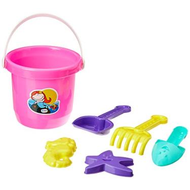 Imagem de Balde Princesa Da Praia, Tilin Brinquedos, Rosa, Pequeno