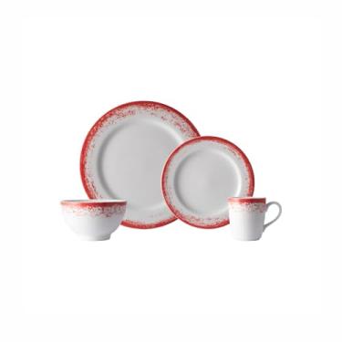 Imagem de Serviço de 24 Peças com Bowl e Caneca em Porcelana, Decoração Névoa Vermelho, Porcelana Schmidt
