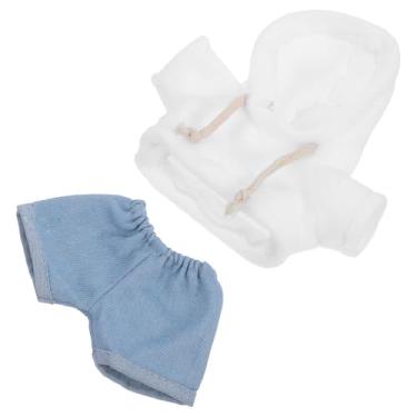 Imagem de Kisangel Conjunto de Roupa de Urso de Pelúcia, Roupas para Animais de Pelúcia DIY, Moletom com Capuz e Jeans, Roupas Reutilizáveis para Mini-Brinquedos de 20cm