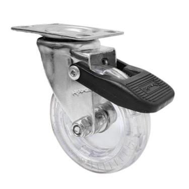 Imagem de Rodízio Giratório GLRO 310 Gel 3 Pol Base 66x49 mm Com Freio 40 Kg - 1