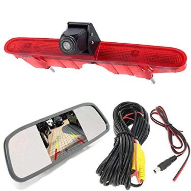 Imagem de Câmera retrovisor retrovisor de luz de freio HD com ângulo ajustável, compatível com Toyota Proace/Citroen Berlingo B9/Opel Combo/Limousine/Peugeot Partner Tepee/Rifter (câmera + espelho retrovisor de