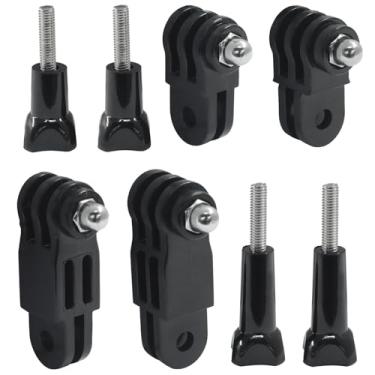 Imagem de Kyuionty Braço pivô de extensão ajustável de 3 vias, kit de montagem de adaptador de juntas retas longas e curtas compatível com GoPro Hero 13-3+/SJCAM/GeekPro (direção mesma e vertical)